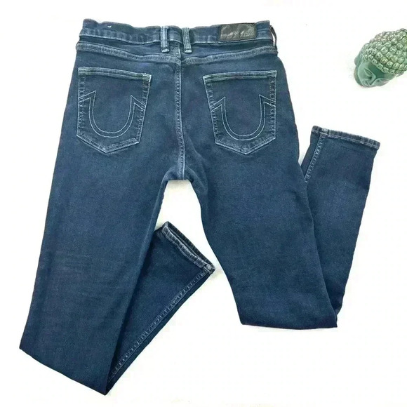 True Religion Med Wash Stretch Midrise Booty Lift Skinny Jeans Size 31W - Picture 1 of 15